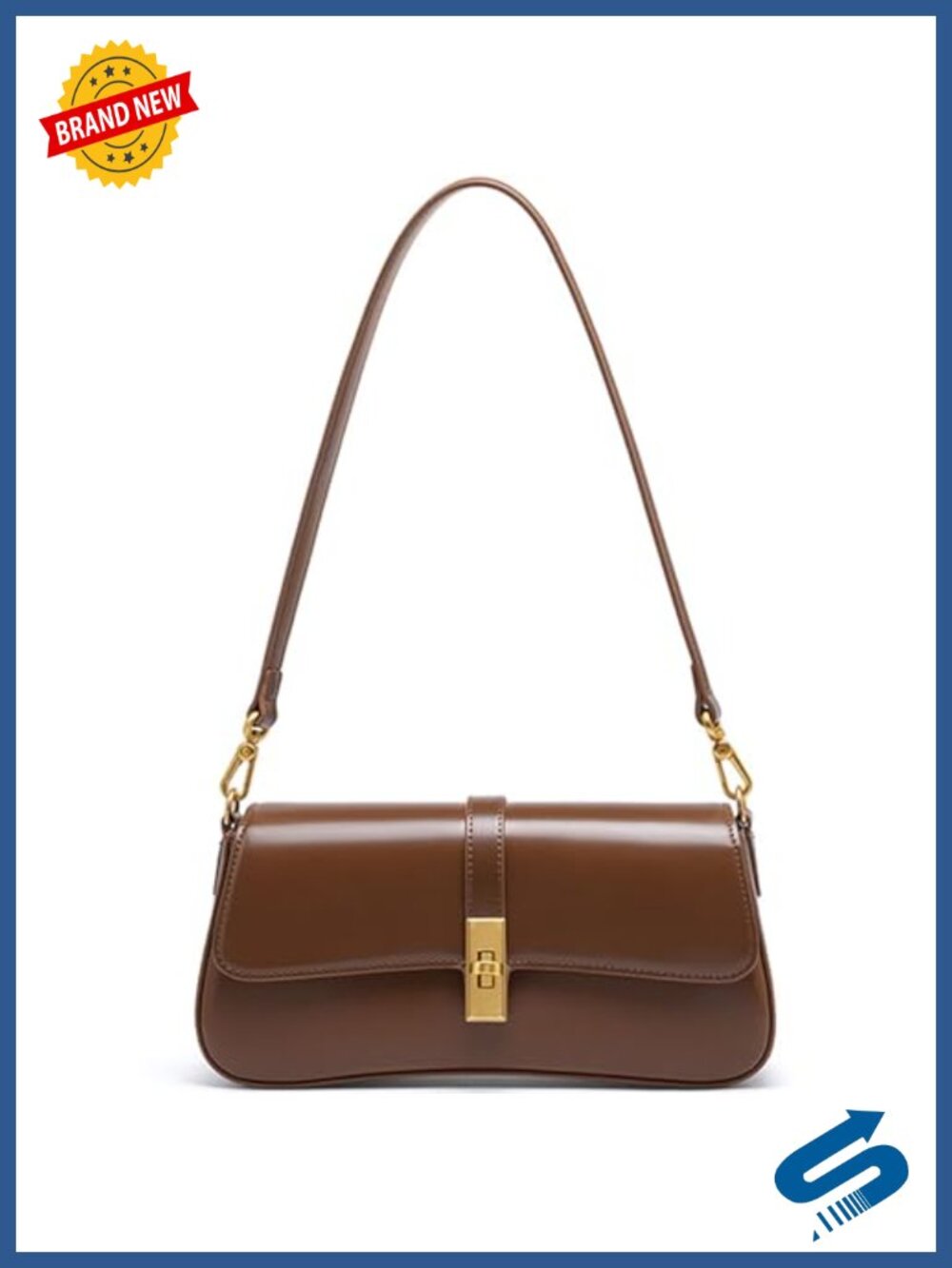 Genuine Leather Evening Bag Hobo Handbag Underarm Shoulder Bag